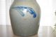 Antique Rare Stoneware Salt Glaze Pitcher Grey / Cobalt Blue Holds 11 Cups Primitives photo 3