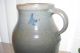 Antique Rare Stoneware Salt Glaze Pitcher Grey / Cobalt Blue Holds 11 Cups Primitives photo 6