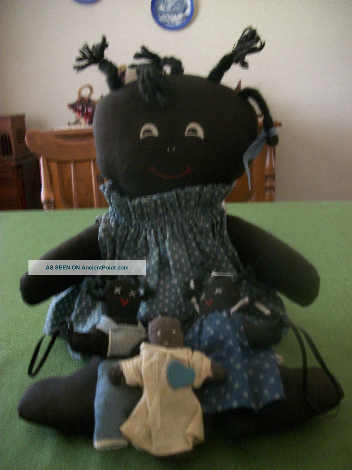 4 Black Dolls - Mother,  Children And Baby Primitives photo
