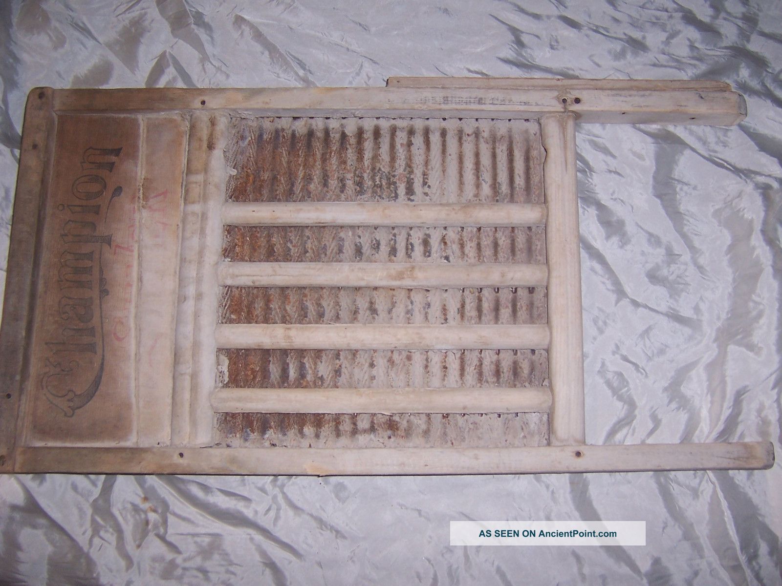 Vintage Champion Silver Metal Washboard Primitives photo