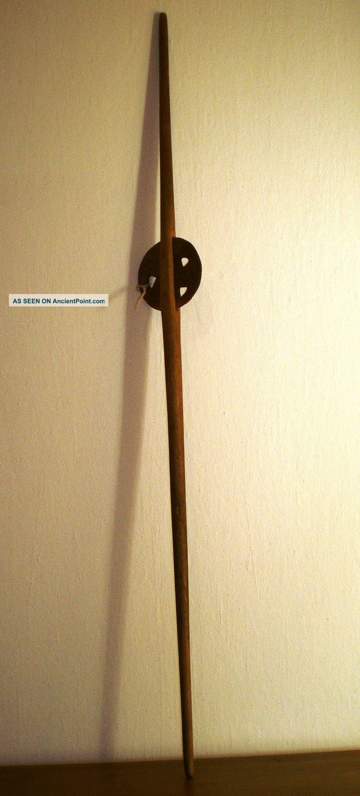 Antique Old Distaff Primitive Wool Wooden Greek Folk Art 19th Century Primitives photo