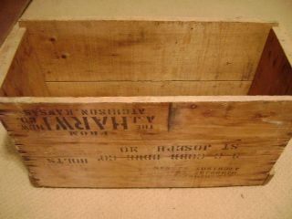 Vintage Wooden Advertising Hardware Bolts Box Atchison,  Ks,  Cleveland,  Oh, photo