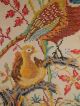 Pheasant~ Large Vintage Sampler On Linen~birds Cross Stitch Antique Samplers photo 1