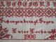 1906 Red Schoolgirl Sampler German Proverb ' Sich Regen Bringt Segen ' Samplers photo 3