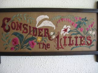 Antique Motto Sampler Style,  Kit,  Consider The Lilies photo