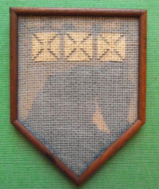 Aberdeen Edwardian Framed Needlework Heraldic Sampler In Period Rosewood Frame F photo