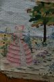 Vintage Completed Tapestry,  Crinoline Lady In Garden,  Good Size Tapestries photo 2
