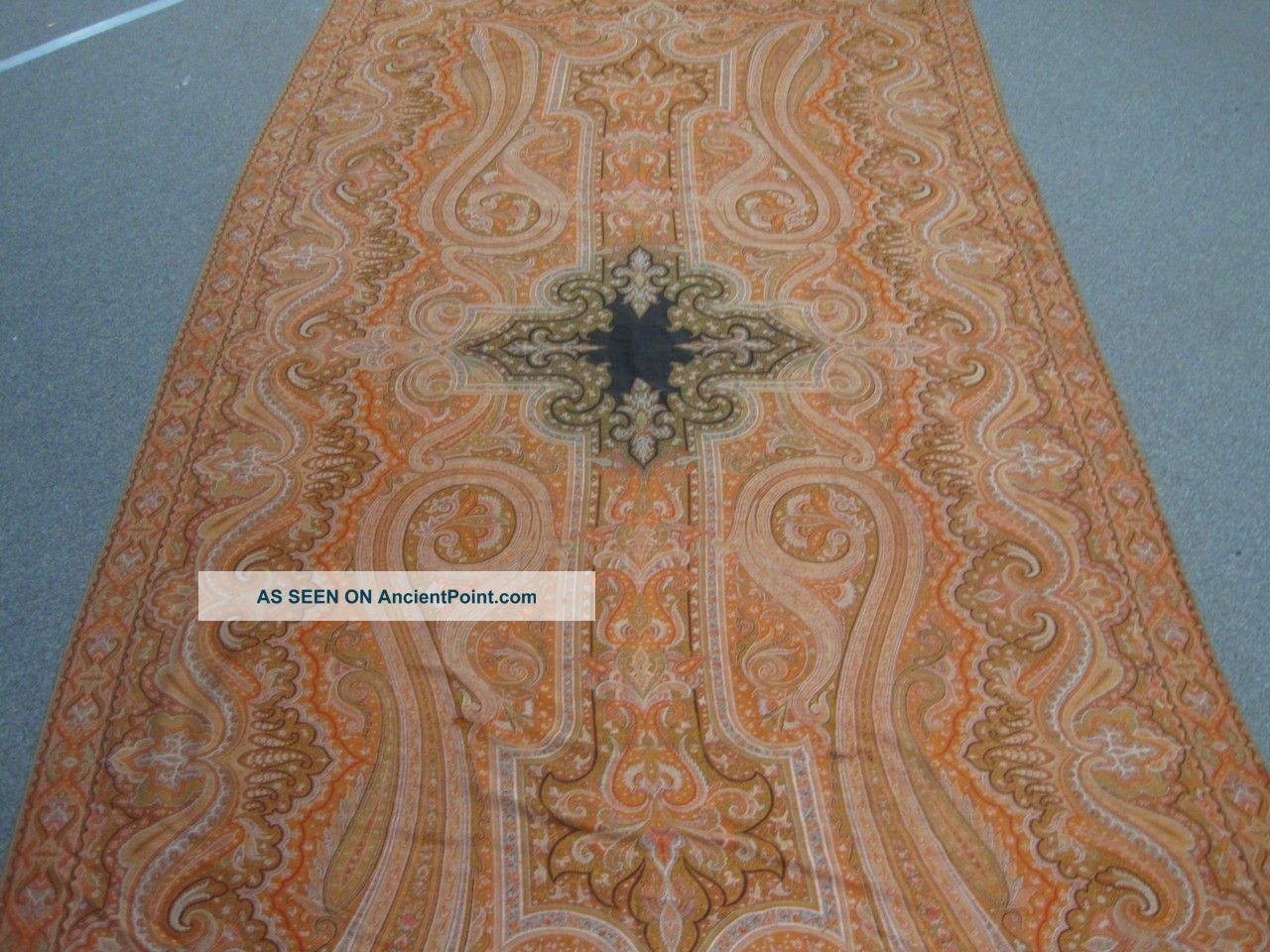 Antique Victorian Cashmere Kashmir Paisley Shawl - Patchwork & Embroidery Tapestries photo