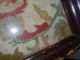 Antique Flower Needlework Tapestry Glass & Wood Tray Nr Tapestries photo 2