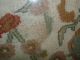 Antique Flower Needlework Tapestry Glass & Wood Tray Nr Tapestries photo 4