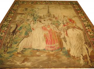 Antique 19th Century Kilim Tapestry Bessarabain Size 7.  3x7.  5 photo