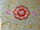 Circa1900 Sage Silk Shawl W/ Embroidered Florals Lovely 16 