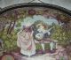Antique Completely Needlepoint Scenic Oval Tapestry&antique Frame 30x24 Tapestries photo 7