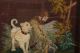 C.  1800 Early American Silk Embroidered Pic - Man & Dog Tapestries photo 4
