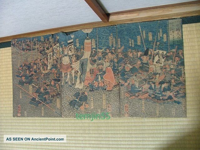 Kuniyoshi Japanese Woodblock Print Battle Of Kawanakajima Prints photo