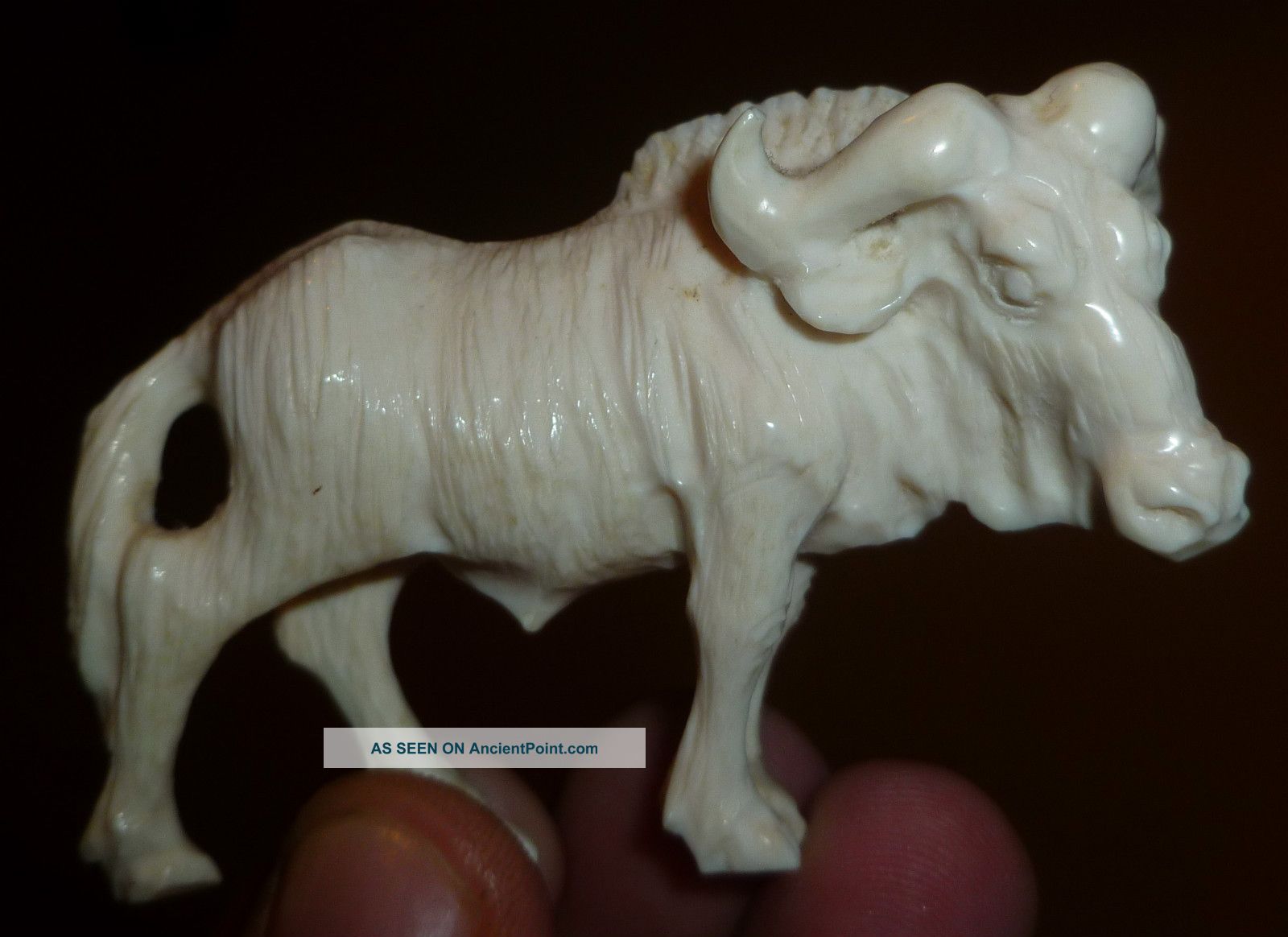 Faux Ivory Hand Carved Chinese Ox Grain And Detail Lovely Item C19th Other photo