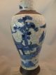 Chinese Porcelain Crackle Glaze Vase With Blue Landscape Decor 19thc Porcelain photo 2