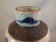 Chinese Porcelain Crackle Glaze Vase With Blue Landscape Decor 19thc Porcelain photo 5
