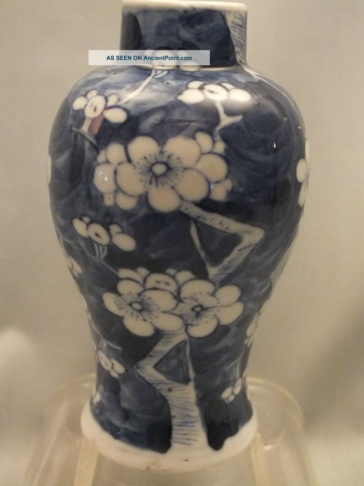 Chinese Porcelain Blue & White Prunus Vase 19thc Porcelain photo