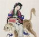 Fine Chinese Rice Pith Paper Painting Of Immortal And Tiger 19thc Paintings & Scrolls photo 2