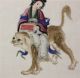 Fine Chinese Rice Pith Paper Painting Of Immortal And Tiger 19thc Paintings & Scrolls photo 4