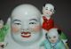 Large Chinese Famille Rose Porcelain Seated Buddha&boy Jingdezhenzhi Mk Buddha photo 1
