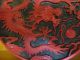 Two Old Red Chinese Lacquer Plates With Carved Dragon Plates photo 3