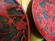 Two Old Red Chinese Lacquer Plates With Carved Dragon Plates photo 5