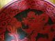 Two Old Red Chinese Lacquer Plates With Carved Dragon Plates photo 6