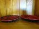 Two Old Red Chinese Lacquer Plates With Carved Dragon Plates photo 7