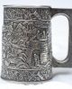 Antique Chinese Export Silver Tankard Hoaching Canton 1850 - 1870 Signed No Mono Other photo 1