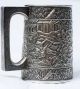 Antique Chinese Export Silver Tankard Hoaching Canton 1850 - 1870 Signed No Mono Other photo 3