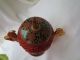 Chinese Cloisonne Carved Cinnabar Lacquer Rare Birds Handle Goblet Box Vase Nr Boxes photo 8