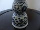 Old Chinese Blue And White Porcelain Vase With Kangxi Mark Vases photo 3