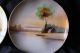 Set Of Two (2) Antique Hand - Painted Meito Scenic Porcelain Plates Plates photo 1