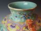 Exquisite Antique Chinese Porcelain Famille Rose Turquoise Vase Qing Dynasty Vases photo 6