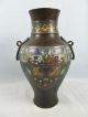 19thc Japanese Champleve Bronze Baluster Vase Ring Handles Vases photo 1