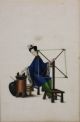 Fine Chinese Rice Pith Paper Painting Of A Lady Silk Worker 19thc Paintings & Scrolls photo 1