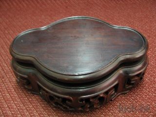 Chinese Traditional Rosewood Carved Stand photo