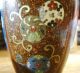 Antique 19th Century Chinese Cloisonne 4 Panel Goldstone Vase Vases photo 3