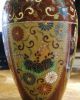 Antique 19th Century Chinese Cloisonne 4 Panel Goldstone Vase Vases photo 6