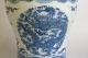 Quality Large Chinese Porcelain Vase,  Blue & White,  18th Century.  Marked.  Dragon Vases photo 11