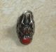 1920s 1930s.  Fine Chinese Dragon Ring Set With Glass Eyes And Red Coral Mouth. Other photo 3