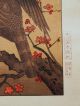 Utamaro Japanese Vintage Woodblock Print Falcon & Bull - Headed Shrike Prints photo 3