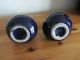 Pair Antique 19th Century Chinese Pottery Double Gourd Blue Glaze Vases Vases photo 4