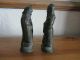 2 Antique 18th/19th Century Chinese Carved Bronze Miniature Figures Sages Other photo 1