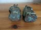 2 Antique 18th/19th Century Chinese Carved Bronze Miniature Figures Sages Other photo 5