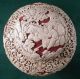 Pair Of Antique Chinese Red & White Cinnabar 10 