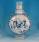 Fine Huge Antique 19thc Chinese Porcelain Blue & White Moon Flask 45 Cm Vases photo 2
