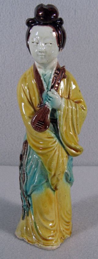 Antique Chinese Porcelain Figure Lady Musician photo